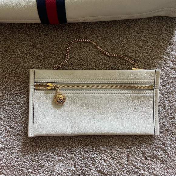 Authentic Gucci Rajah Large White Leather Tote Shoulder Bag Sherry Tiger 537219 - Picture 14 of 16